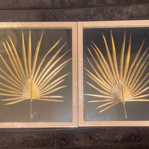 Gold Palm Leaf Wall Art Set 8x10